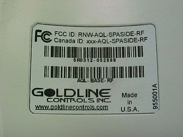 Remote Control - FCC ID RNW-AQLSPASIDE-RF - Hayward Industries, Inc.