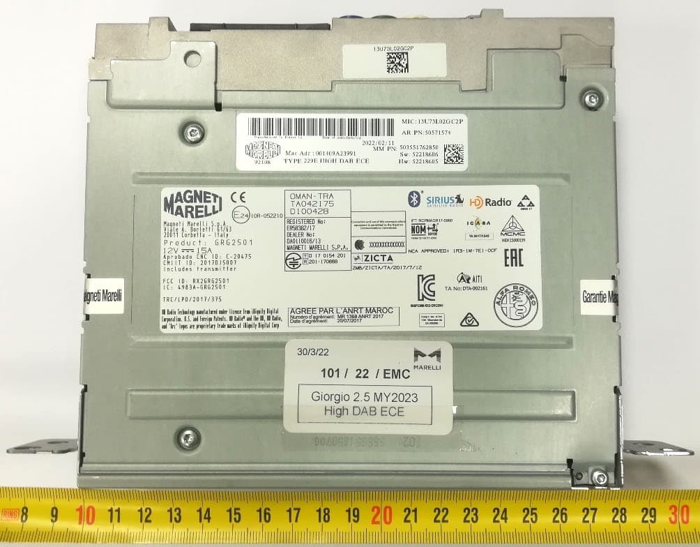 Giorgio 2.5 - FCC ID RX2GRG2501MY23 - Marelli Europe S.p.A.