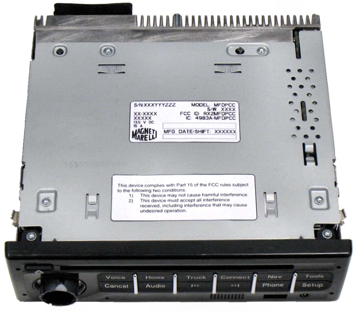 Car Radio with Bluetooth Transceiver - FCC ID RX2MFDPCC - Marelli Europe S.p.A.