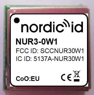 Nordic ID UHF RFID Radio module NUR3-0W1 - FCC ID SCCNUR30W1 - Nordic ID Oy