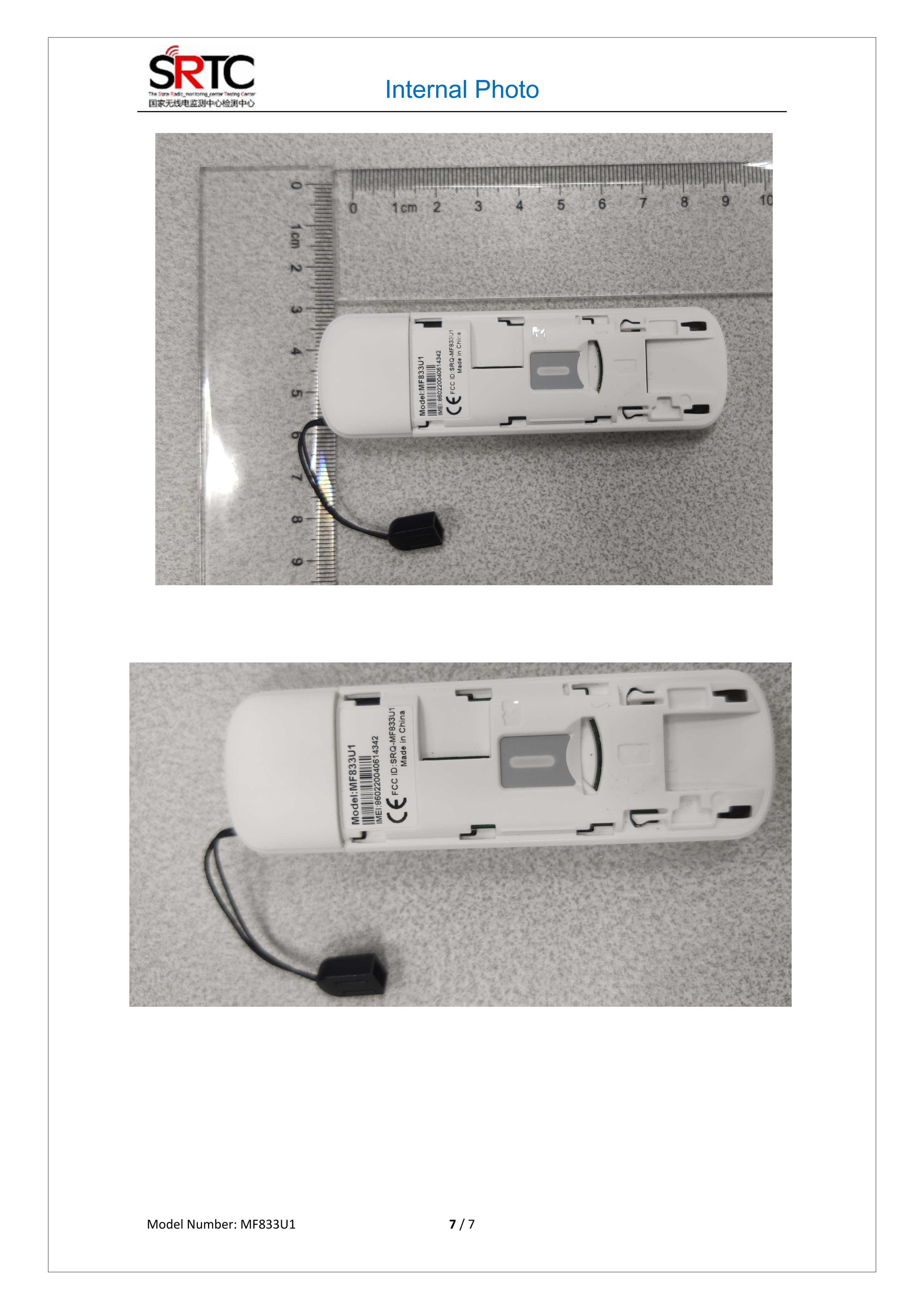 LTE USB Dongle (GSM/WCDMA/LTE) - FCC ID SRQ-MF833U1 - ZTE Corporation