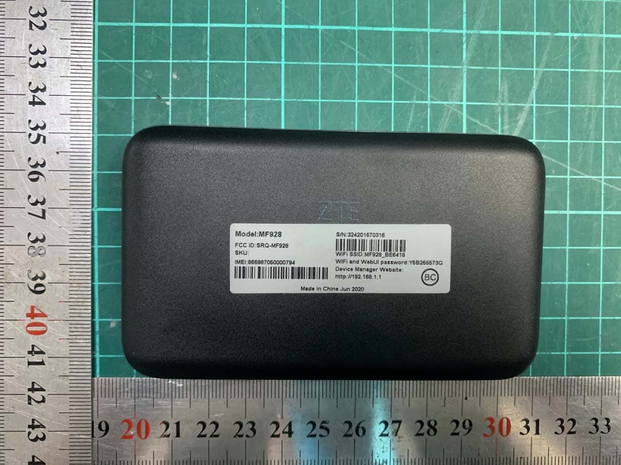 LTE ufi Hotspot - FCC ID SRQ-MF928 - ZTE Corporation