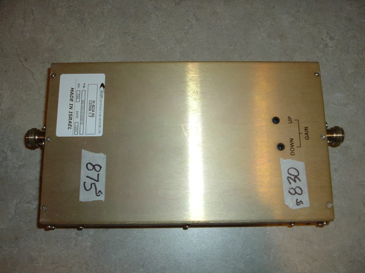 CELLULAR ZONE ENHANCER - FCC ID TCQ-BDA-60 - Mars Antennas & RF Systems Ltd.