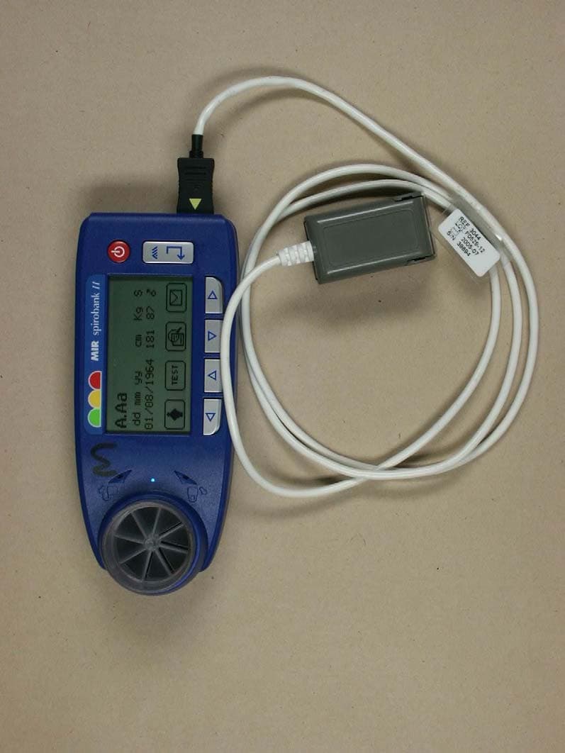 Portable multipurpose and mutlifunction spriometer - FCC ID TUK-MIR020 - MIR Medical International Research