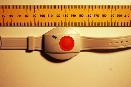 Wireless wrist button- Component of alarm system - FCC ID VL6RC87 - Jablotron Ltd