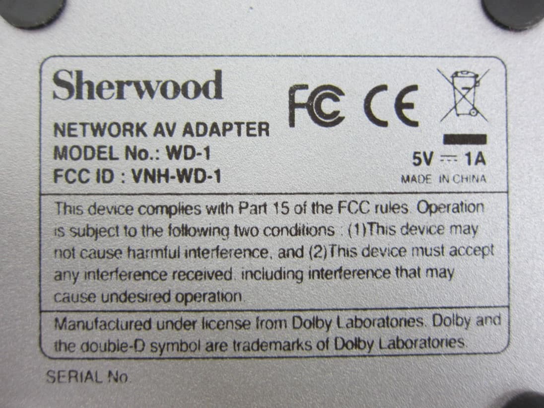 Network AV adapter (WiFi) - FCC ID VNH-WD-1 - Inkel Corporation
