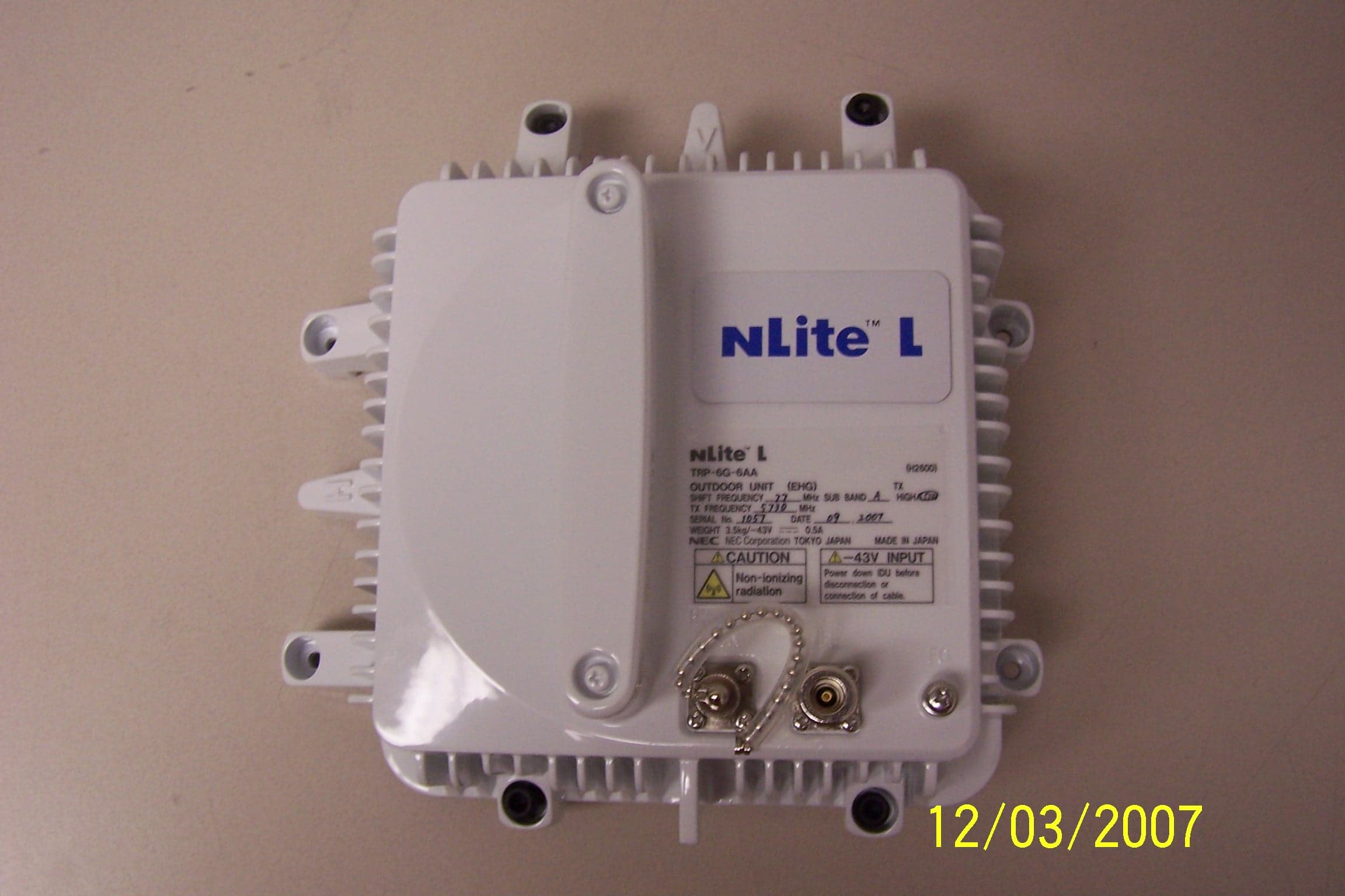 5.8 GHz Unlicensed Digital Microwave Radio - FCC ID VQL5845 - NEC Corporation of America
