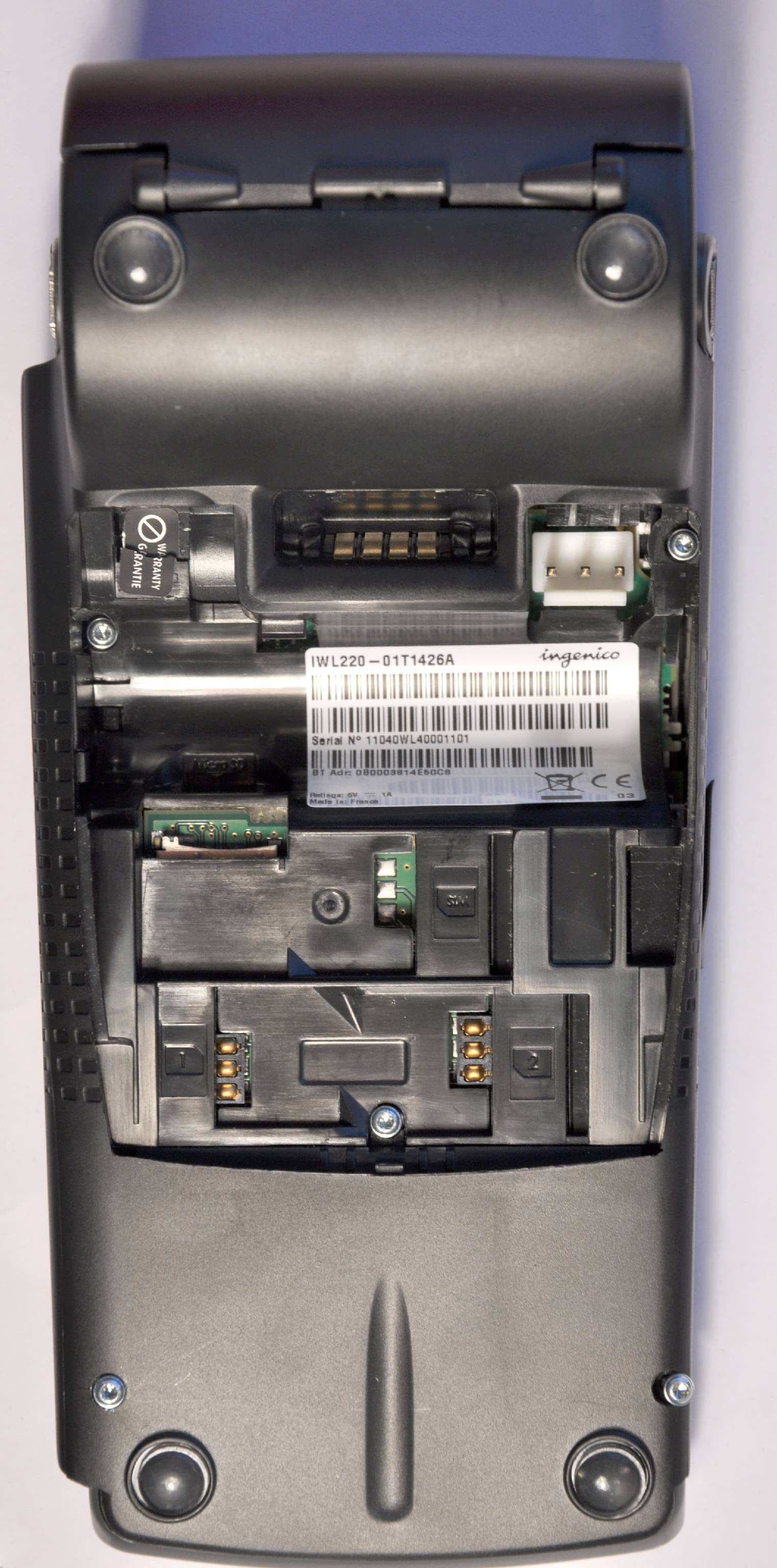 Bluetooth and Contactless Point of Sales terminal - FCC ID XKB-IWL2XXBCL - INGENICO