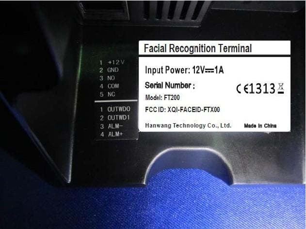 Facial Recognition Terminal - FCC ID XQI-FACEID-FTX00 - Hanwang Technology Co., Ltd