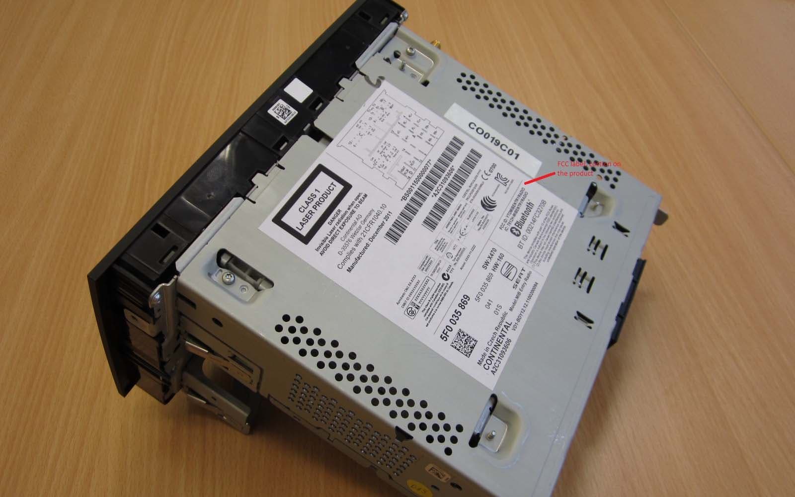 MIB Entry Radio - FCC ID Y7OMIBENTRYRADIO - Continental Automotive Technologies GmbH
