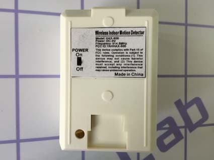 Wireless Indoor Motion Detector - FCC ID YAHHAX-900 - Venture Global Limited