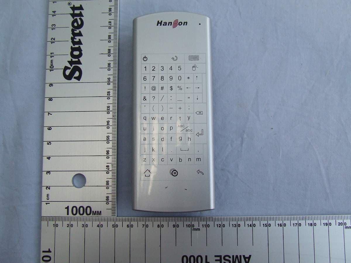 Wireless touch remote - FCC ID YY2-100T - Hanson Technology Limited