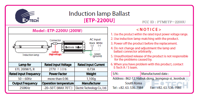 Product image for PTMETP-2200U
