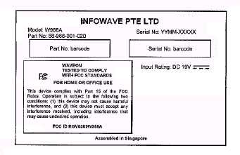 Product image for RGV0309W988A